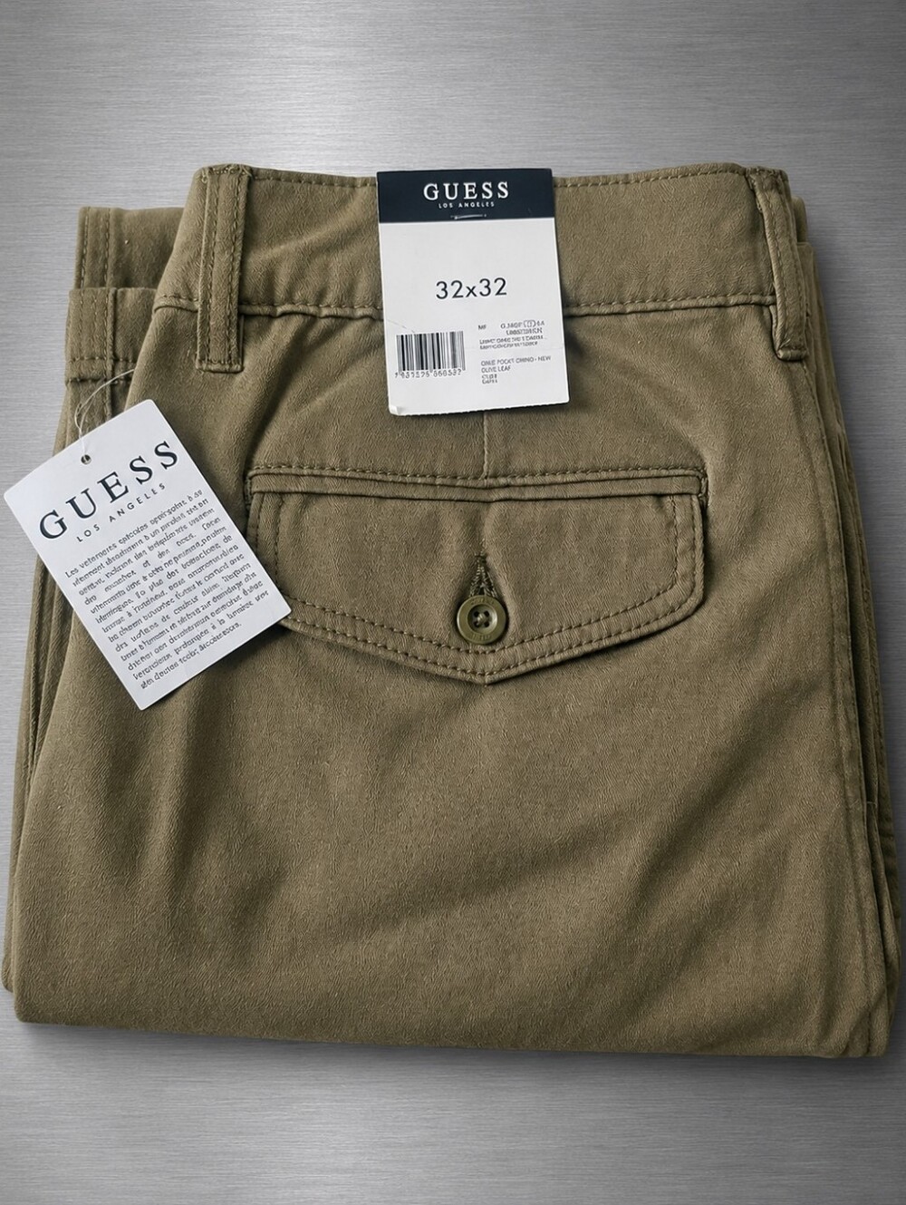 GUESS Olive Cotton Blend Chino Pants for Men
